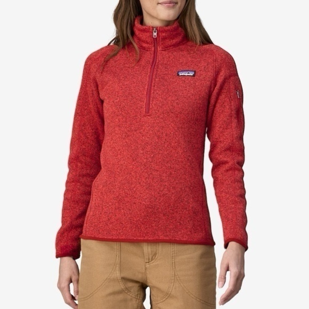 Patagonia Red Better Half Zipper Sweater Pullover Jacket Women’s Size Medium